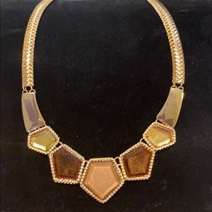 Gold and Amber costume necklace